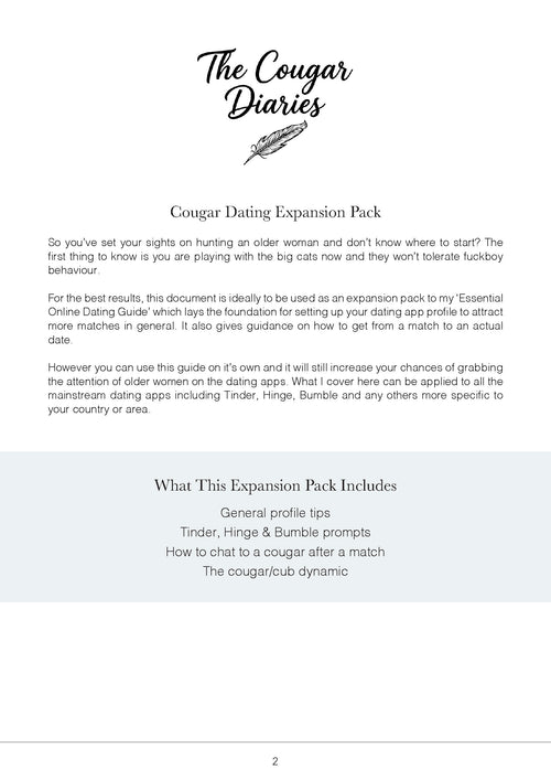 Cougar Dating Expansion Pack